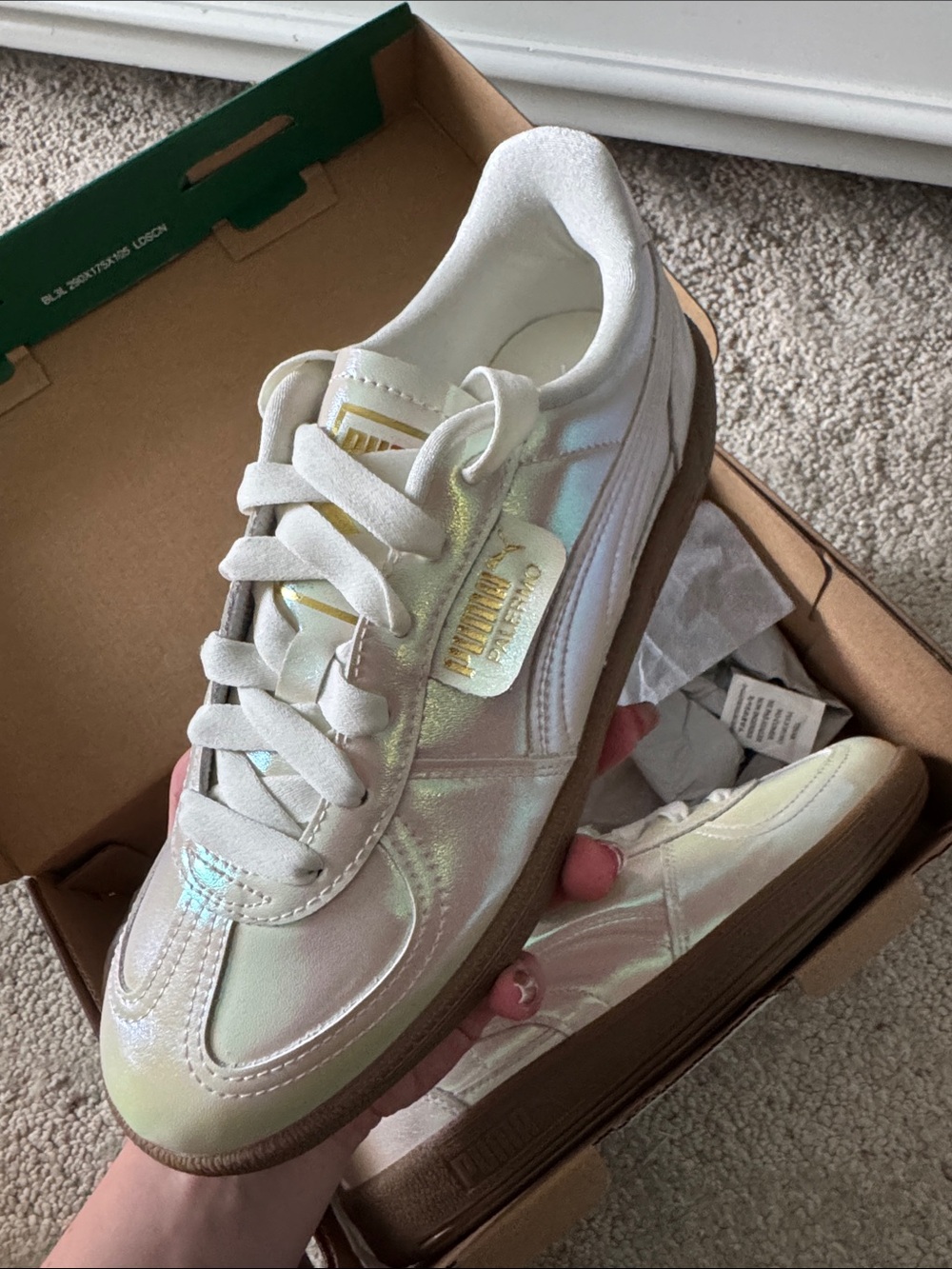 PUMA Palermo Women’s Iridescent White Classic Sneaker Size 7